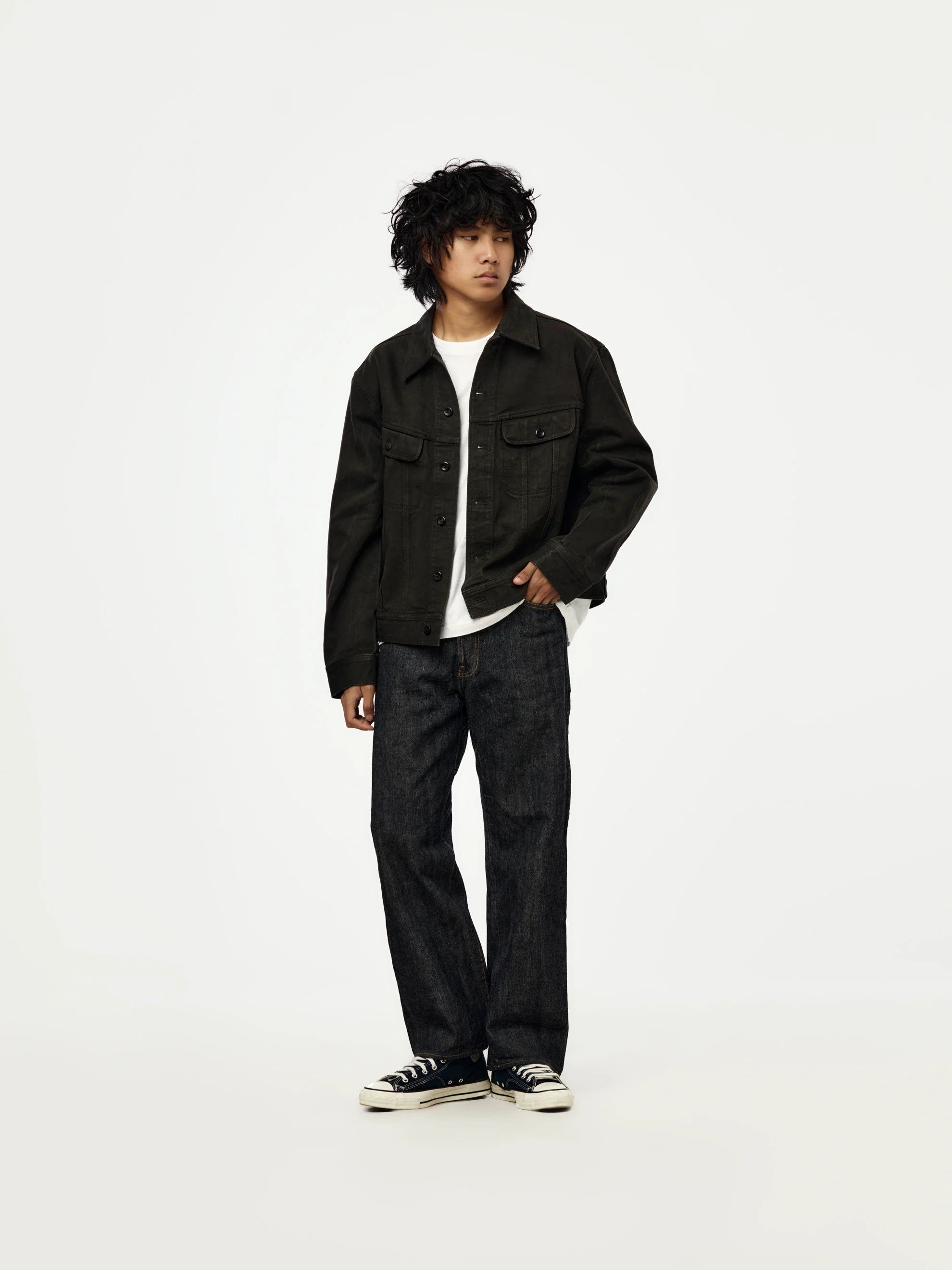 Sulphur Dyed Trucker Jacket (Washed Black) - Image 4