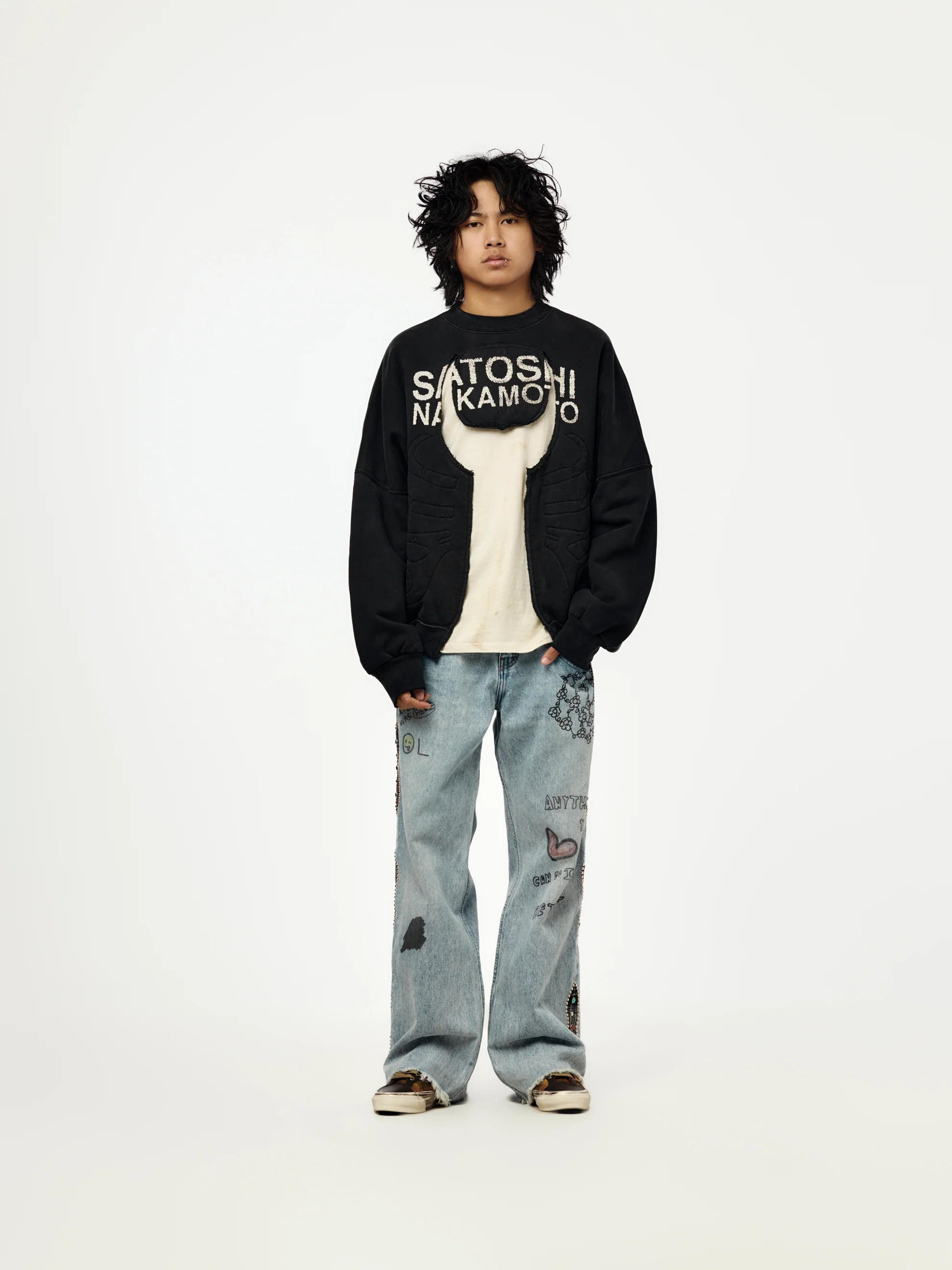 Bone Crewneck (Black) - Image 4