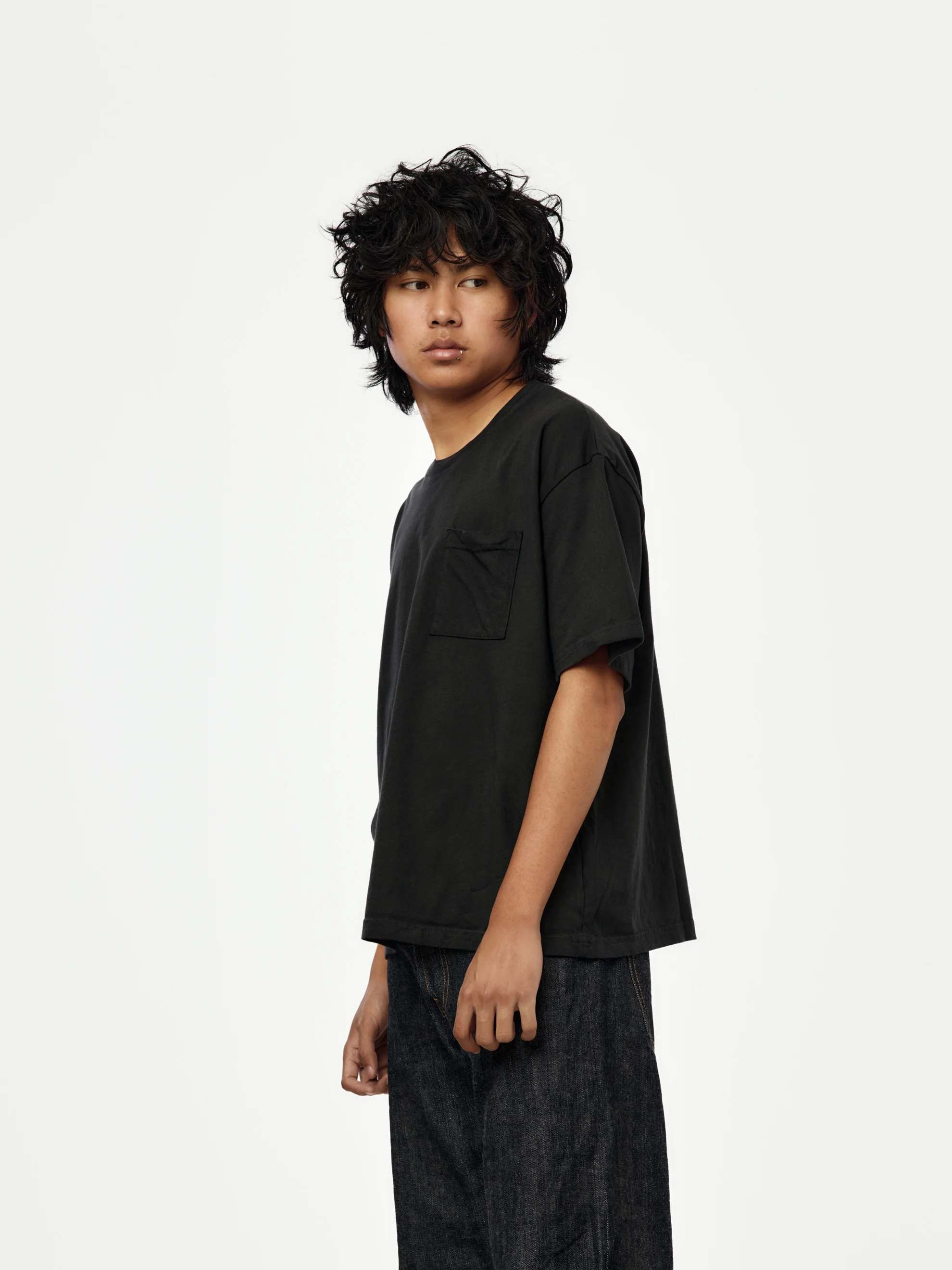 Boxy Pocket Tee (Black) - Image 2