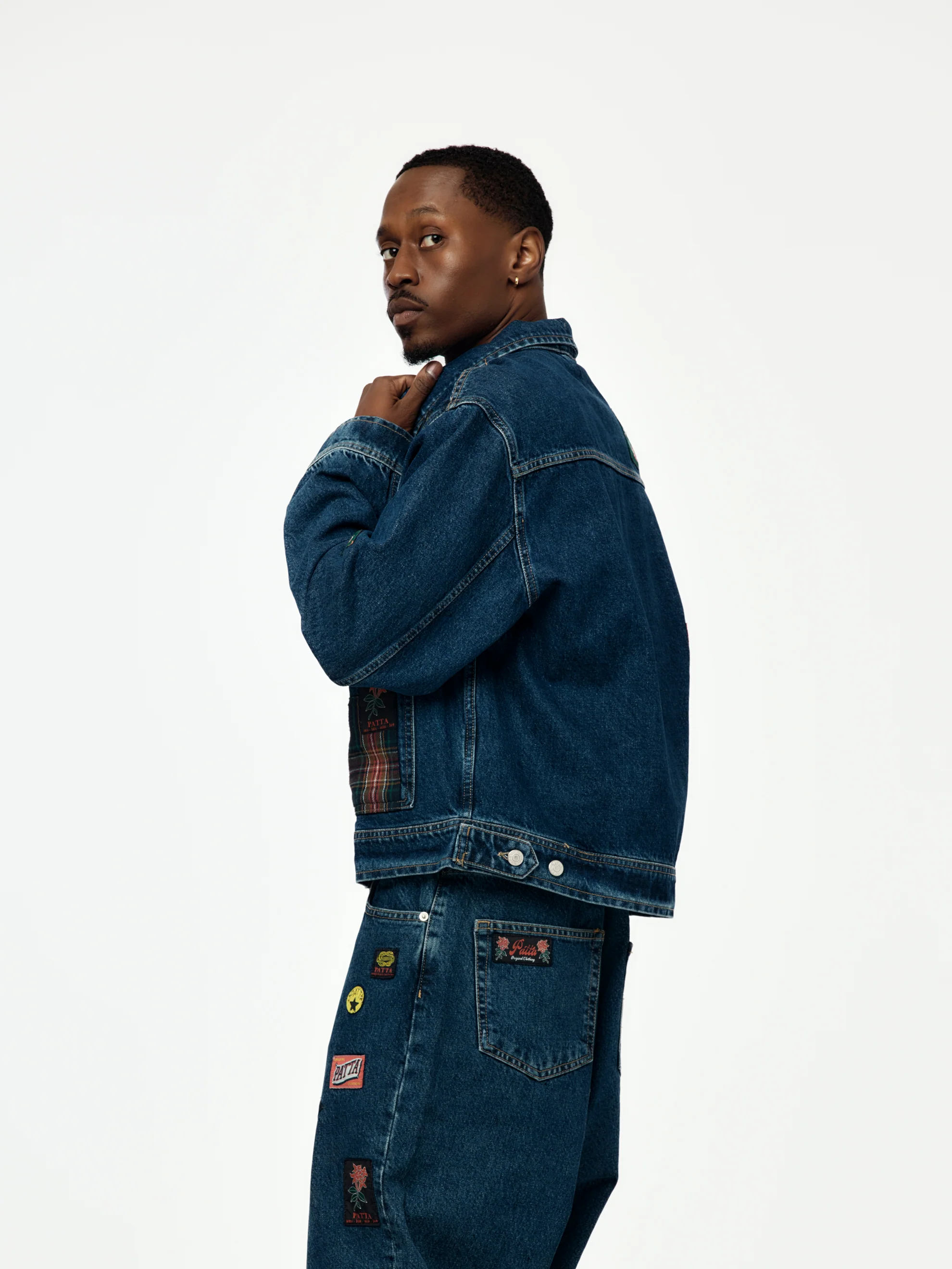 Patta Whole Lotta Labels Denim Jacket (Light Blue Denim) - Image 3