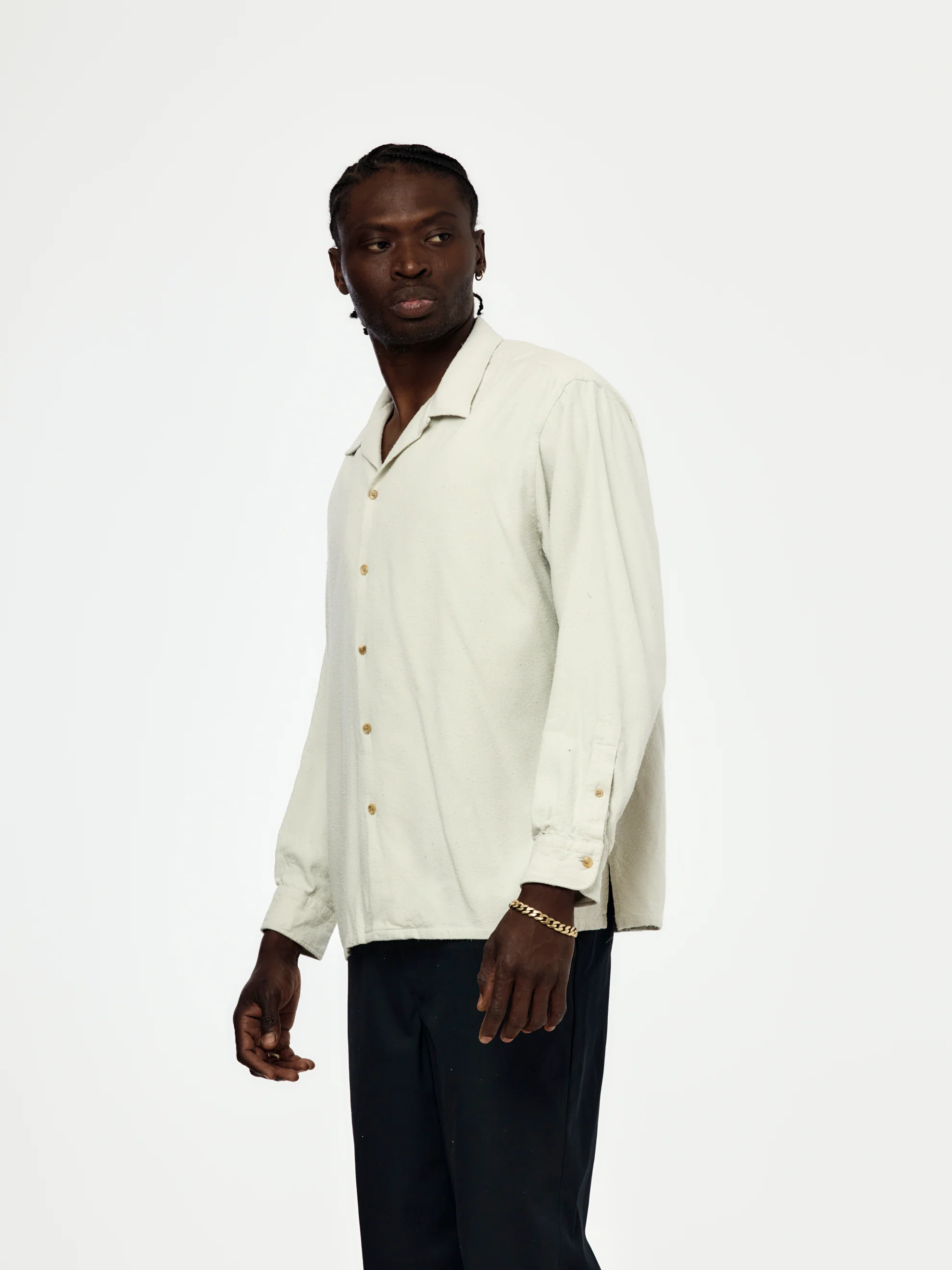 Silk Nep Loop Collar Shirt (ECRU) (SIS) - Image 2
