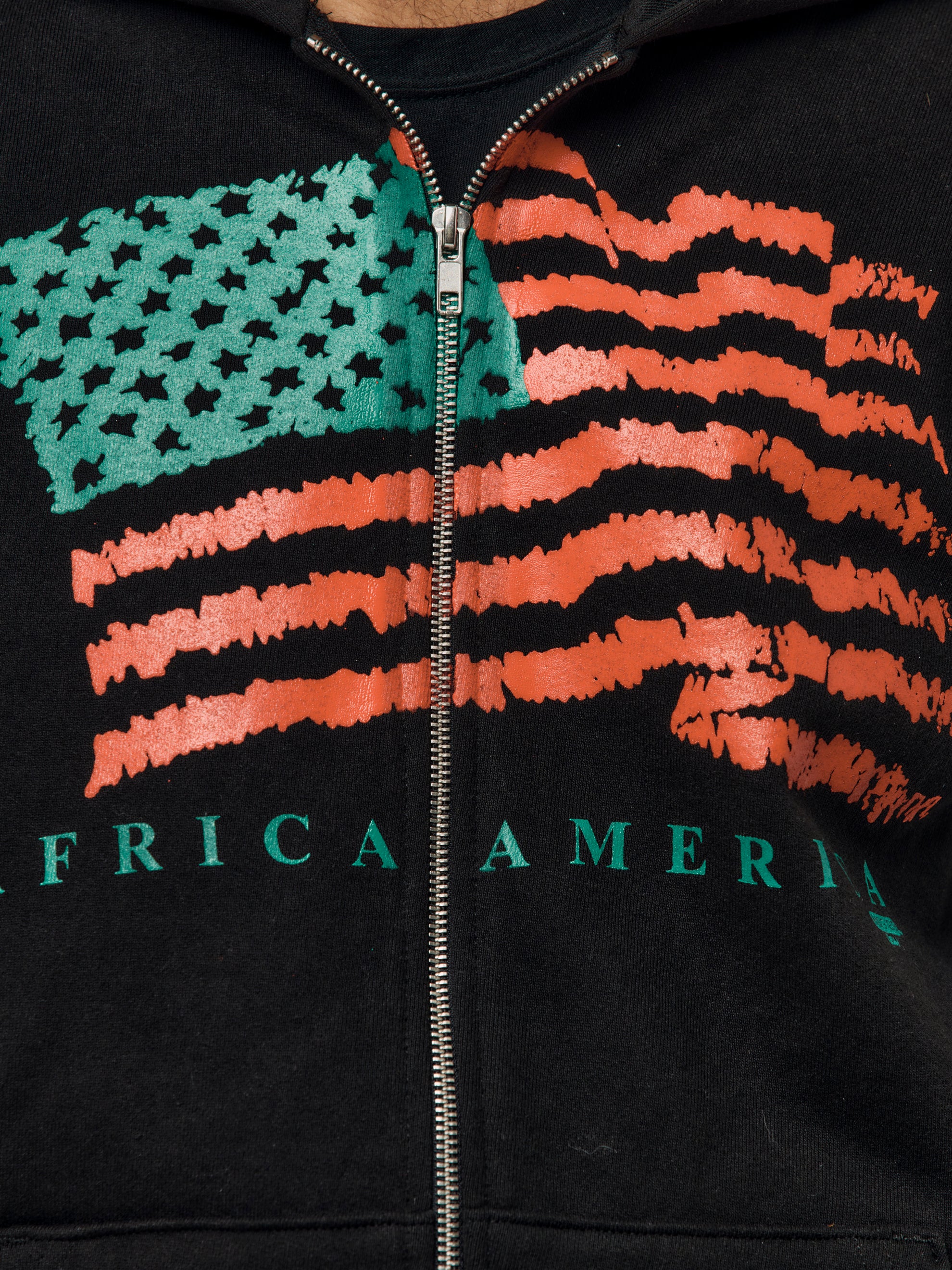 UNWAVERING FLAG ZIP HOODIE (BLACK) - Image 6
