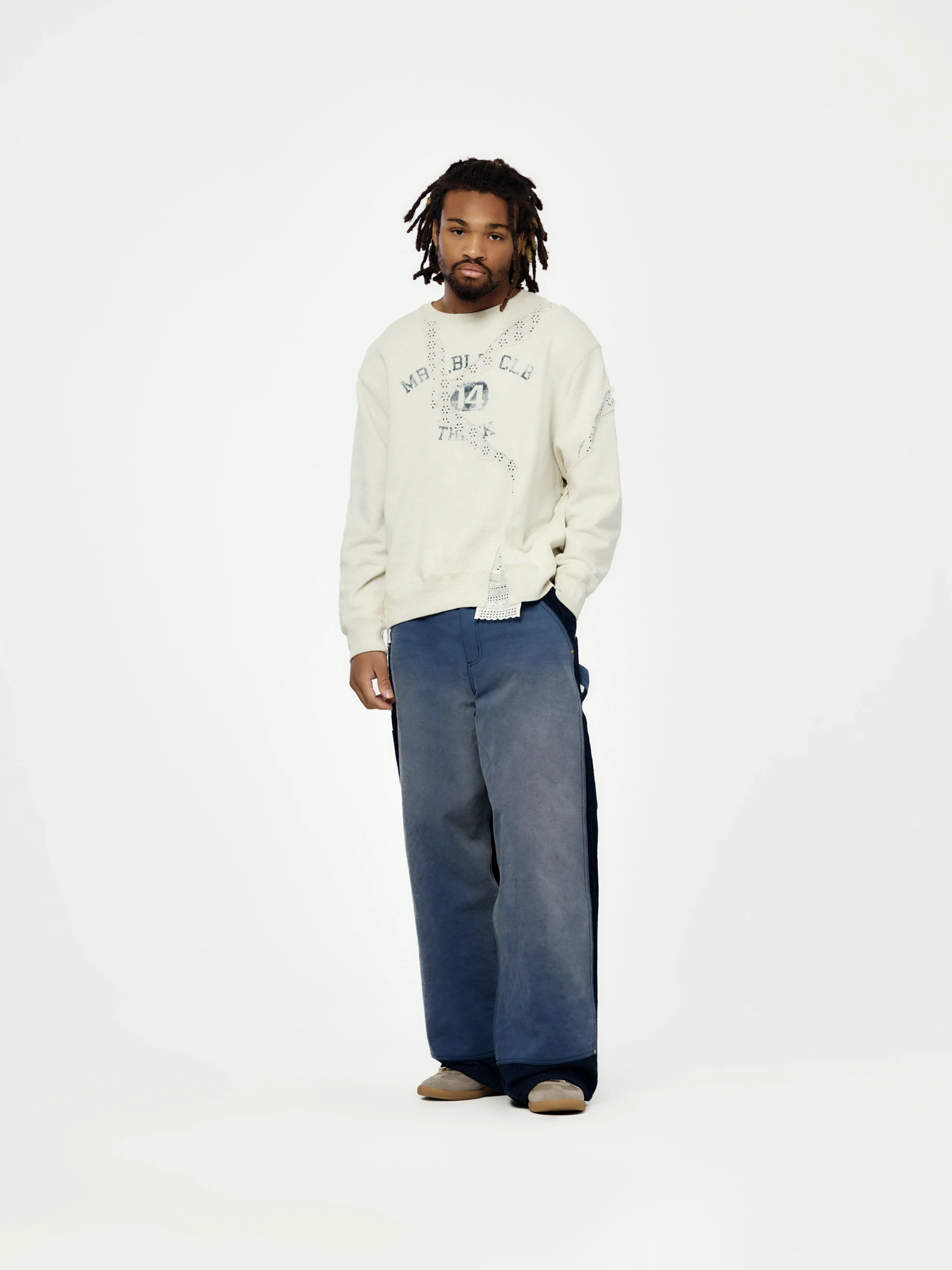 Vintage Effect Work Pants (Blue) - Image 4
